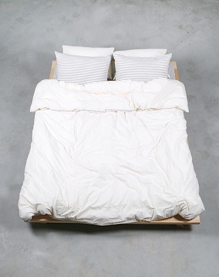 [check in]bedding set_ivory grey stripe