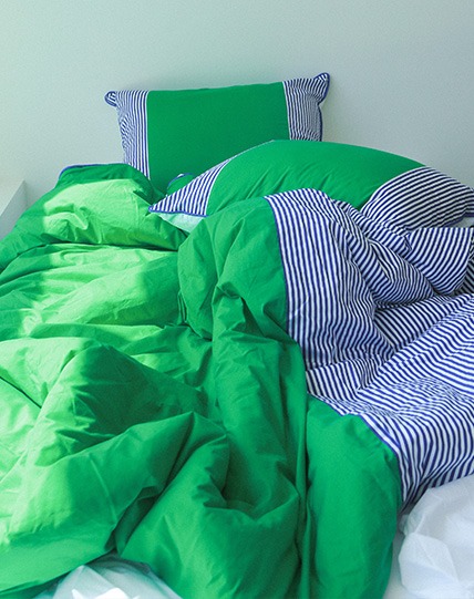 border bedding set_green blue stripe