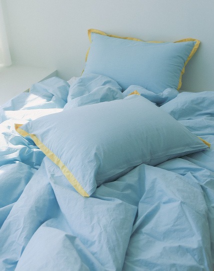 [Check in] bedding set_skyblue yellow frill